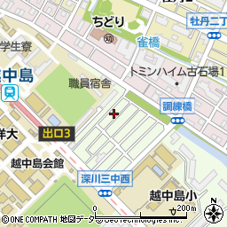東京都江東区越中島2丁目7周辺の地図