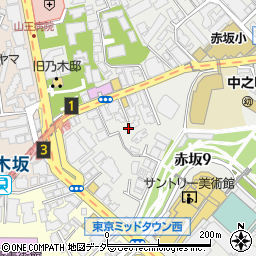 ポニークリーニング乃木坂店周辺の地図