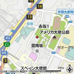 東京都港区赤坂1丁目周辺の地図