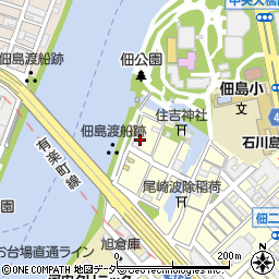 東京都中央区佃1丁目周辺の地図