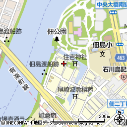 東京都中央区佃1丁目2-4周辺の地図
