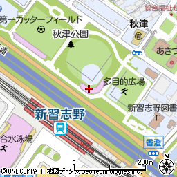 秋津野球場周辺の地図