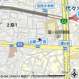 東京都渋谷区上原1丁目周辺の地図