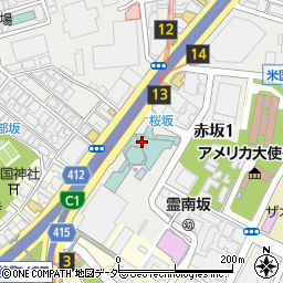 乾山 ANAインターコンチネンタルホテル東京店周辺の地図