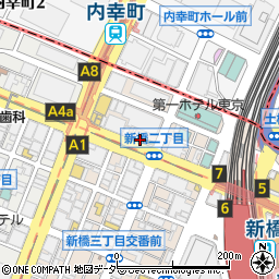 日本酒原価酒蔵 新橋2号店周辺の地図