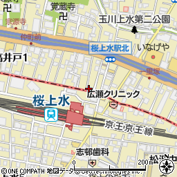 桜上水自転車駐車場周辺の地図