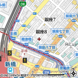 東京都中央区銀座8丁目周辺の地図