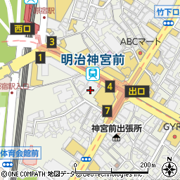 東京地下鉄株式会社　定期券うりば明治神宮前駅定期券うりば周辺の地図