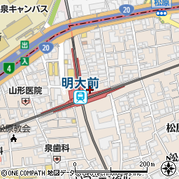 松屋明大前店周辺の地図