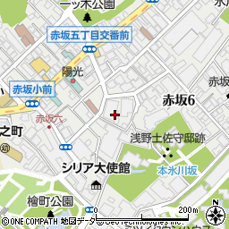 東京都港区赤坂6丁目周辺の地図