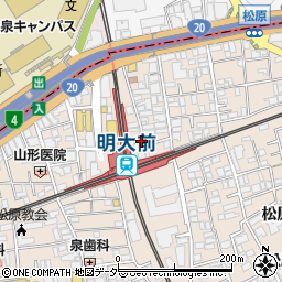 吉野家 明大前店周辺の地図