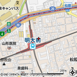 vivo daily stand 明大前店周辺の地図