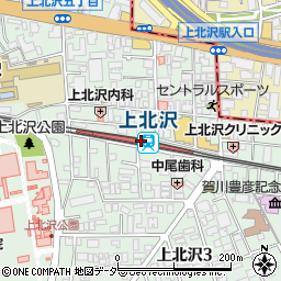 上北沢駅周辺の地図