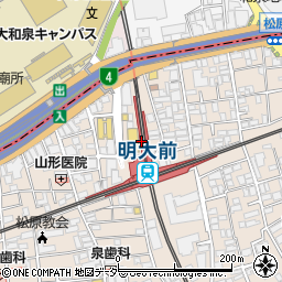 みずほ銀行京王明大前駅改札内 ＡＴＭ周辺の地図