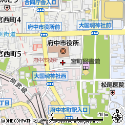 府中市役所　議会事務局庶務課周辺の地図