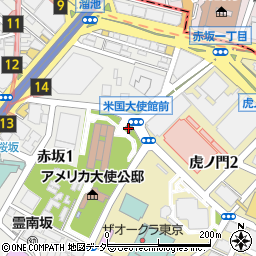 赤坂警察署米国大使館警備派出所周辺の地図