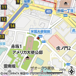 赤坂警察署米国大使館警備派出所周辺の地図