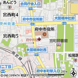 府中市役所教育部　指導室周辺の地図