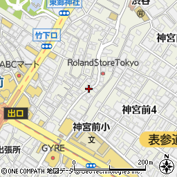 東京都渋谷区神宮前周辺の地図