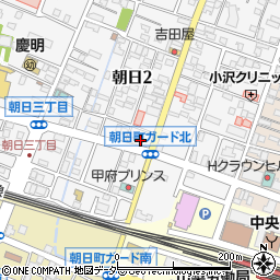 山梨県甲府市朝日2丁目6周辺の地図