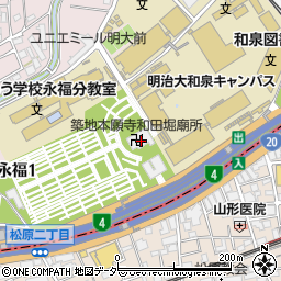 和田堀廟所周辺の地図