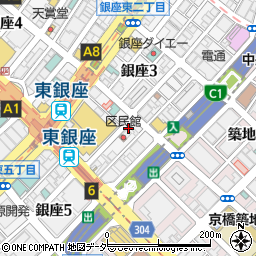 東銀座 日本酒 わのわ周辺の地図