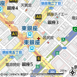 東京鴨治床山株式会社　歌舞伎座出張所周辺の地図