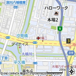 株式会社東日本宇佐美　セルフ永代通り木場給油所周辺の地図