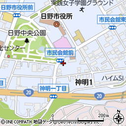 日野神明郵便局 ＡＴＭ周辺の地図