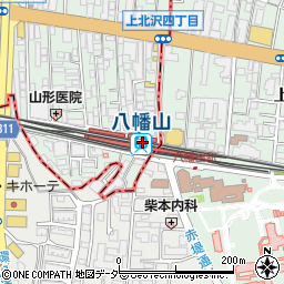 八幡山駅周辺の地図