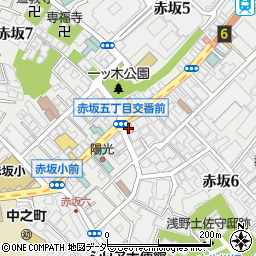 ローソン赤坂六丁目店周辺の地図