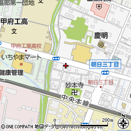 甲府朝日三郵便局 ＡＴＭ周辺の地図