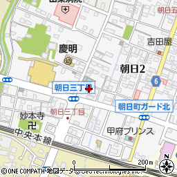 山梨県甲府市朝日2丁目12周辺の地図