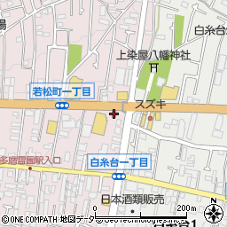 吉野家甲州街道府中白糸台店周辺の地図