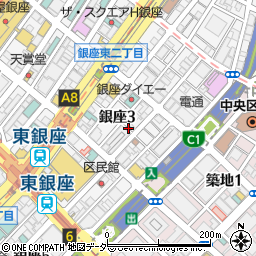 東京都中央区銀座3丁目13周辺の地図