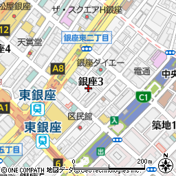 東銀座　小川診療所周辺の地図