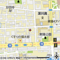 東京都江東区東陽周辺の地図