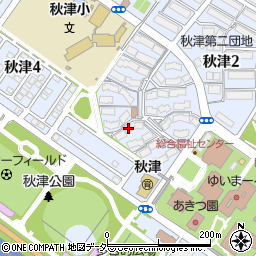 秋津第三団地３－２－１６号棟周辺の地図