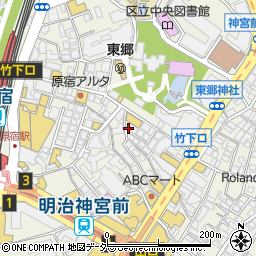 東京都渋谷区神宮前1丁目周辺の地図