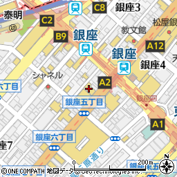 ジーユー銀座店周辺の地図