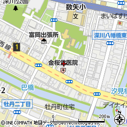 東京都江東区富岡1丁目周辺の地図