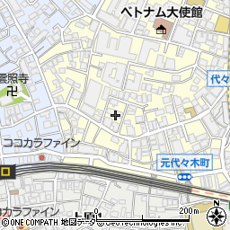 東京都渋谷区元代々木町21周辺の地図