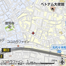 東京都渋谷区元代々木町17周辺の地図