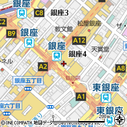 銀座四郵便局周辺の地図