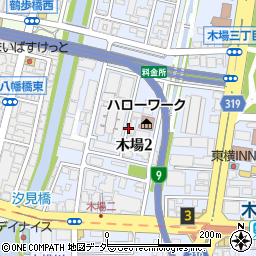 東京都江東区木場2丁目周辺の地図