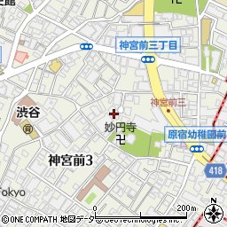 東京都渋谷区神宮前3丁目36周辺の地図