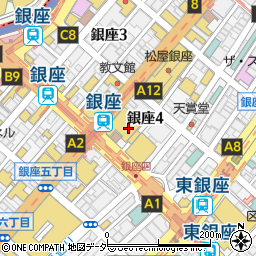 エスティローダー化粧品コーナー銀座三越店周辺の地図