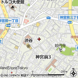 東京都渋谷区神宮前3丁目周辺の地図