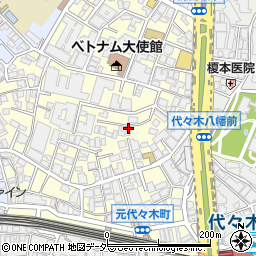 東京都渋谷区元代々木町34周辺の地図