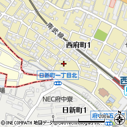 東京都府中市西府町1丁目21周辺の地図
